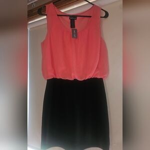 Wet Seal Medium Dress Coral & Black